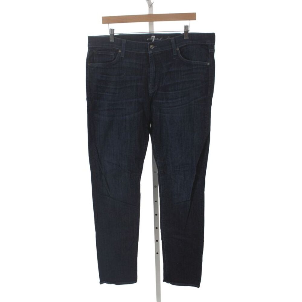 7 For All Mankind Mens Straight Jeans Blue Mid Rise Cotton Size 38